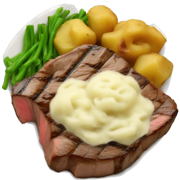 steak and mash potatoes  emoji