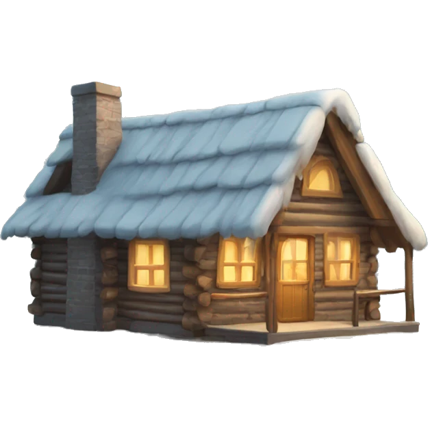 winter cabin emoji