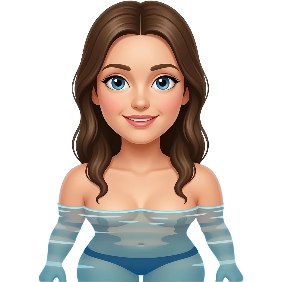Naked woman swimming in a pool emoji