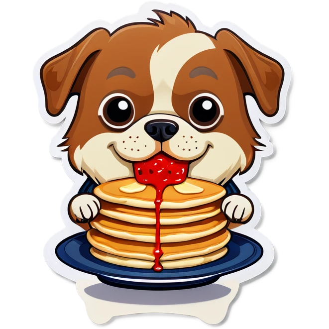 Dog eating pancake emoji