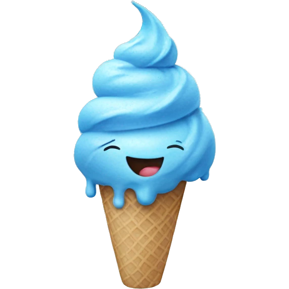 Aesthetic realistic blue icecream  emoji