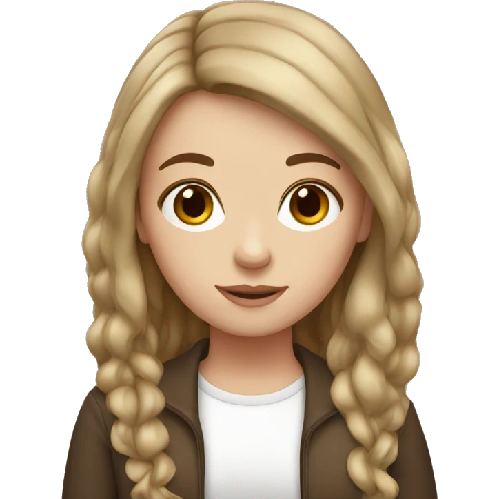 white girl with brown hair  emoji