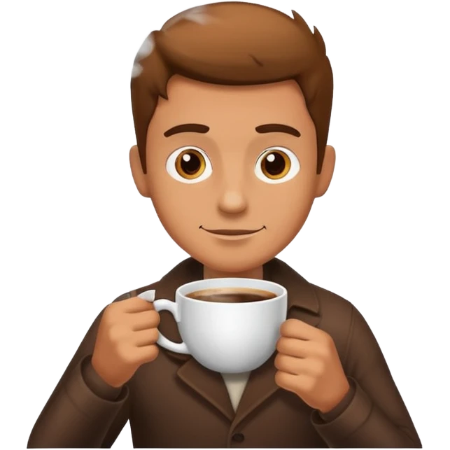 A man offering you coffee in the morning emoji