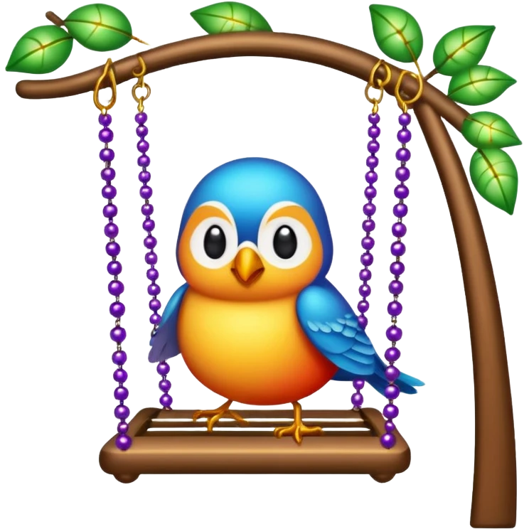 Swing with beads and bells for bird, birds wont sit right emoji