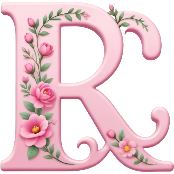 Pink romantic alphabet letter emoji