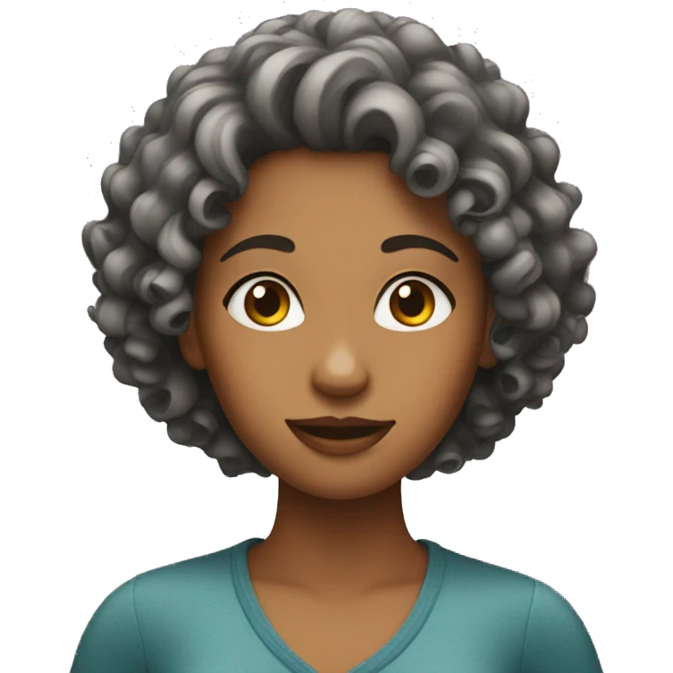 Lady with curly hair emoji