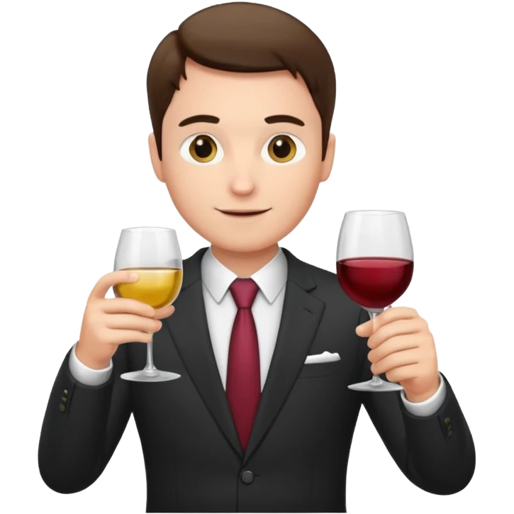 man with glass wearing suit emoji