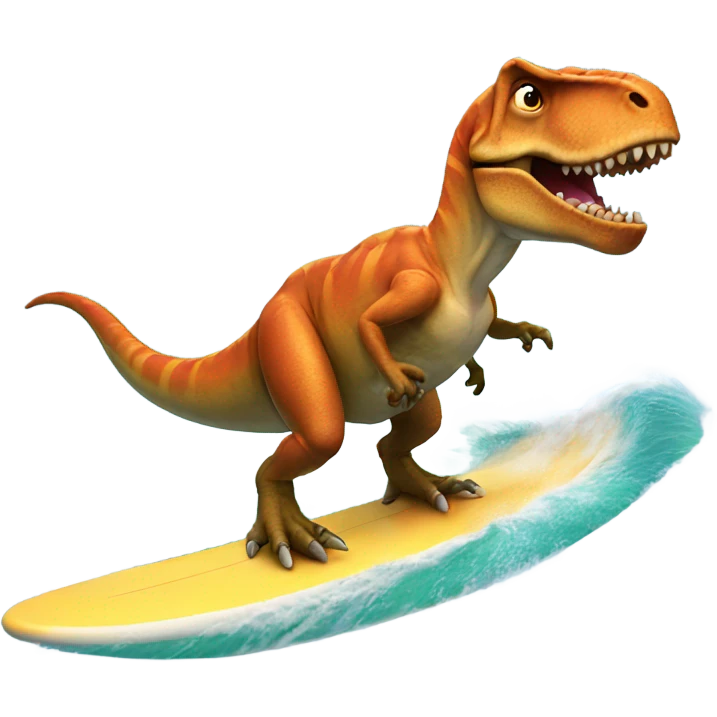 t-rex surfing  emoji