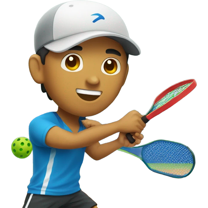 Handsome Filipino playing pickleball emoji