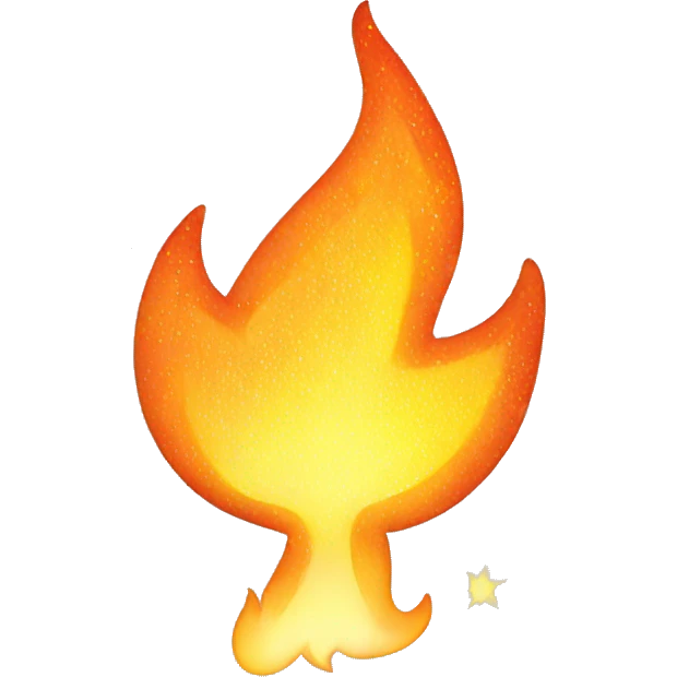 Flame with sparkles emoji