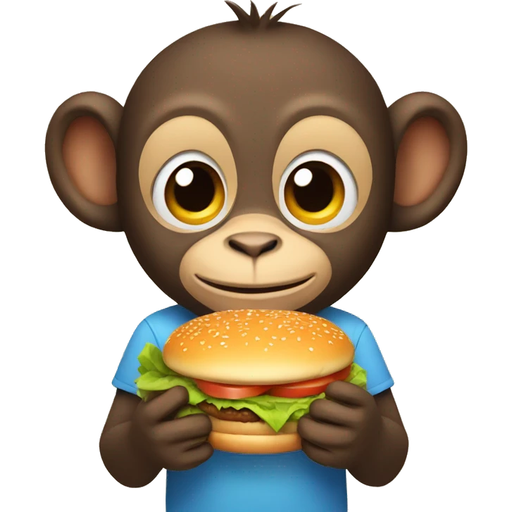 Monkey holding a burger emoji