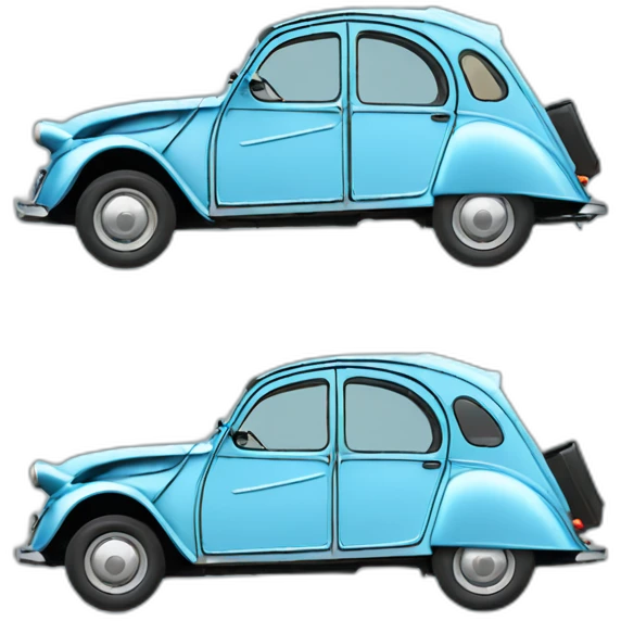 Voiture 2CV bleu emoji