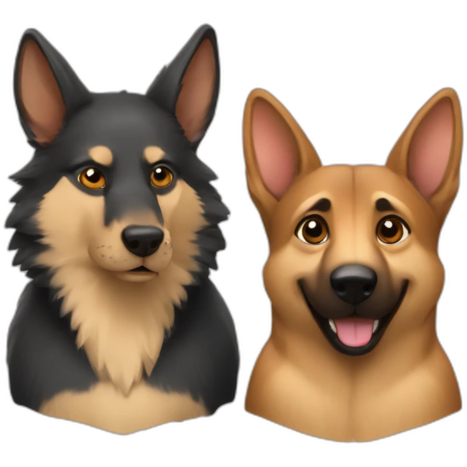 Squirrel and German shepherd emoji