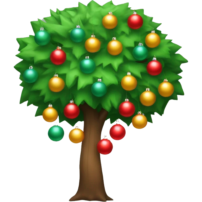 Árbol de navidad con esferas plateadas  emoji