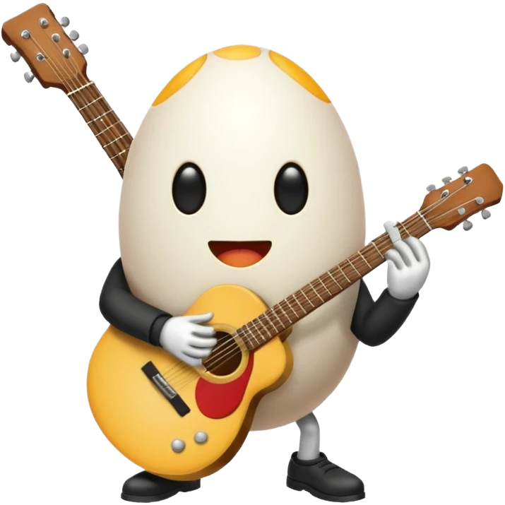 Faceless Egg playing a guitar emoji
