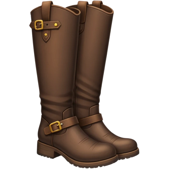 Dark brown tall leather boots emoji