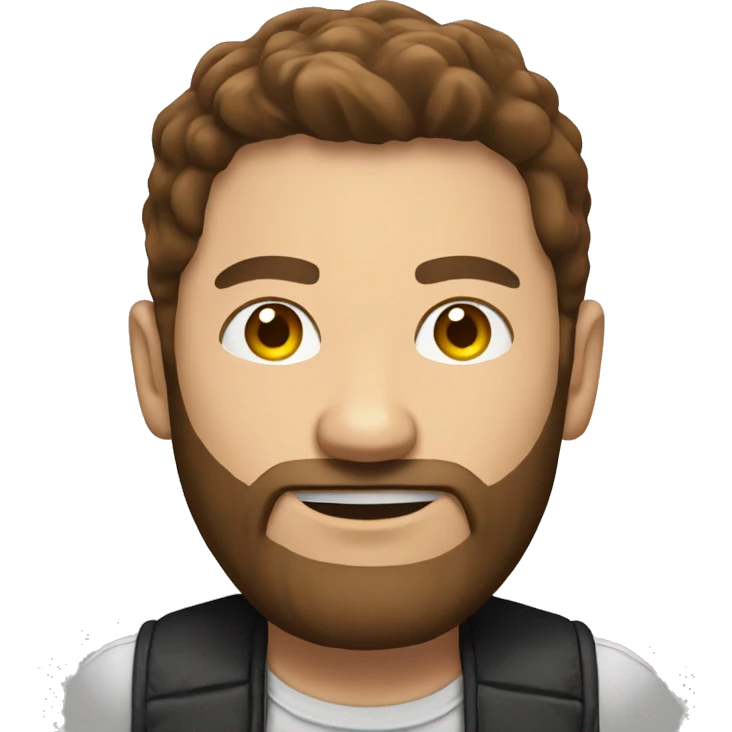 poker player with poker cards, brown hair and a short full beard emoji
