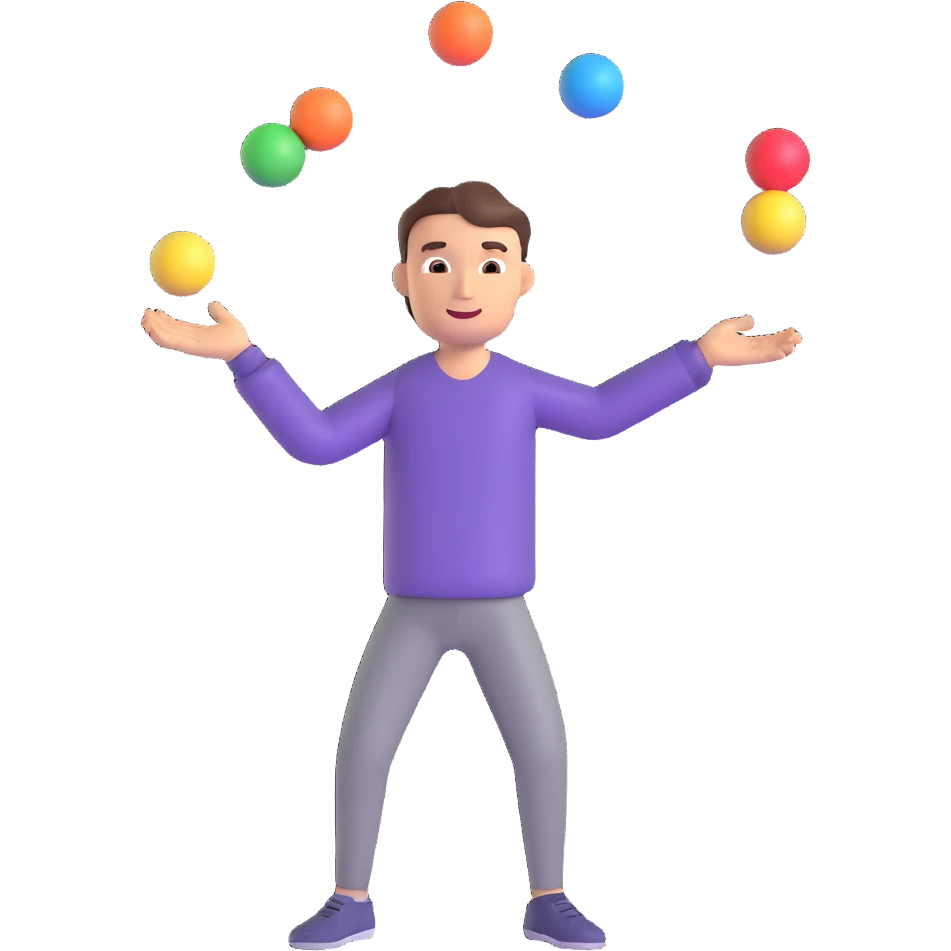 person juggling emoji