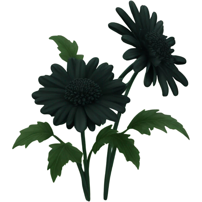 black flowers emoji
