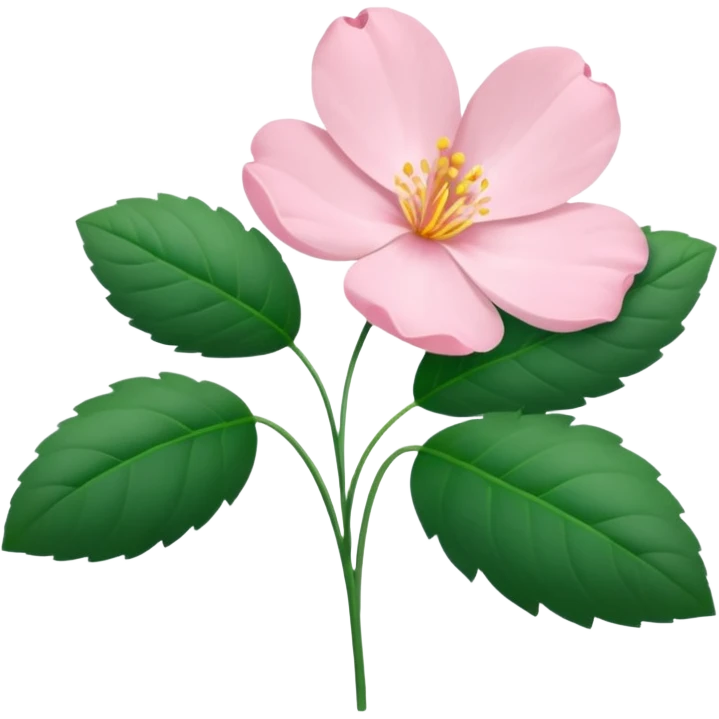 Aesthetic flowers and plants growing from the ground in colours of soft pink matching the deep green leaves (to describe/match with the word flourish) emoji