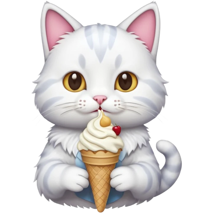 cat holding an ice cream emoji