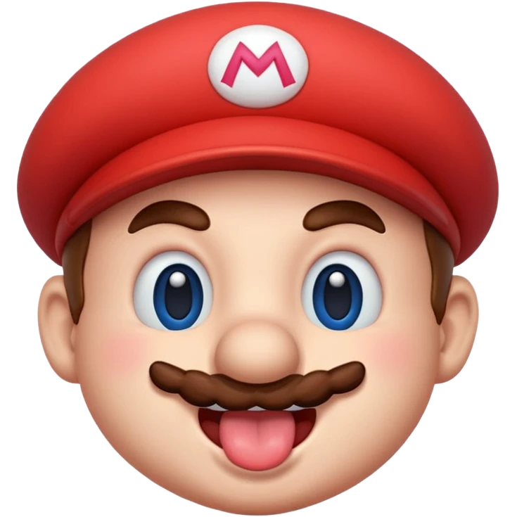 Mario blushing tongue out emoji