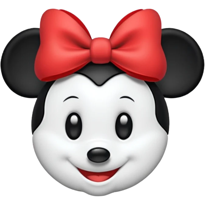 minnie mouse black and white outline emoji