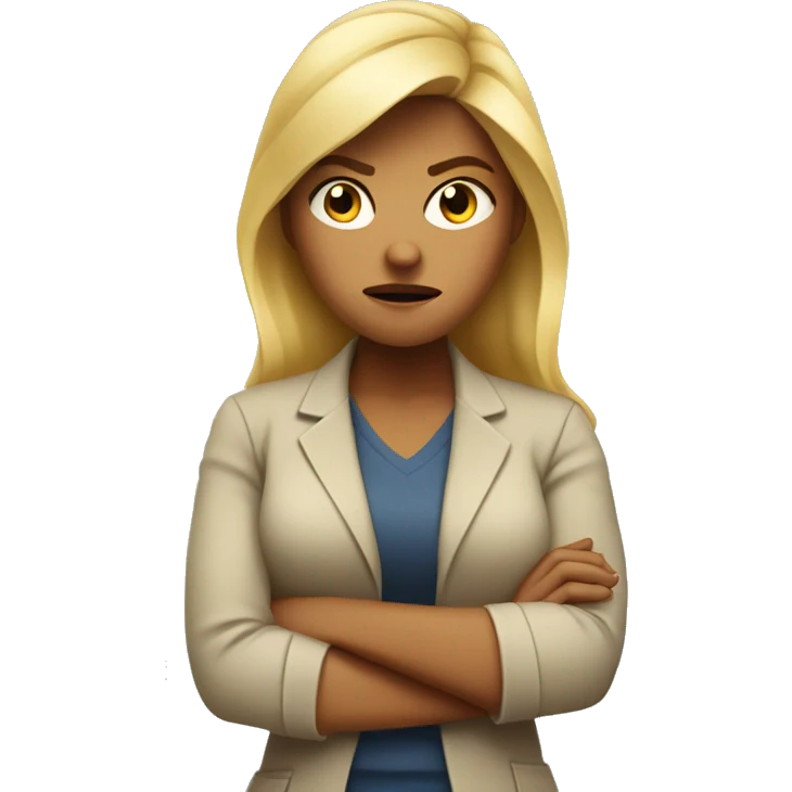 Angry blonde woman crossing her arms emoji