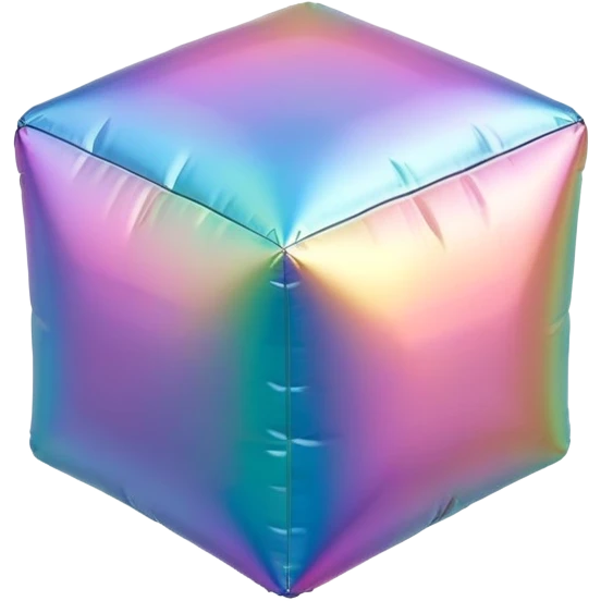 Iridescent foil balloon cube emoji