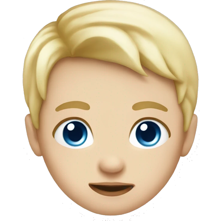 Baby boy blond hair blue eyes and blue skin emoji