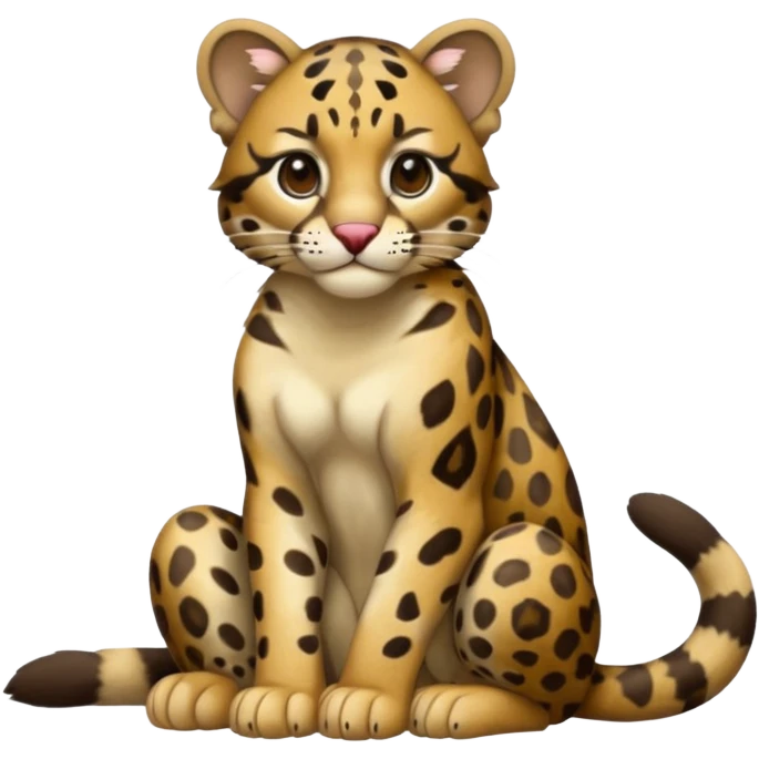 clouded leopard full body sitting emoji