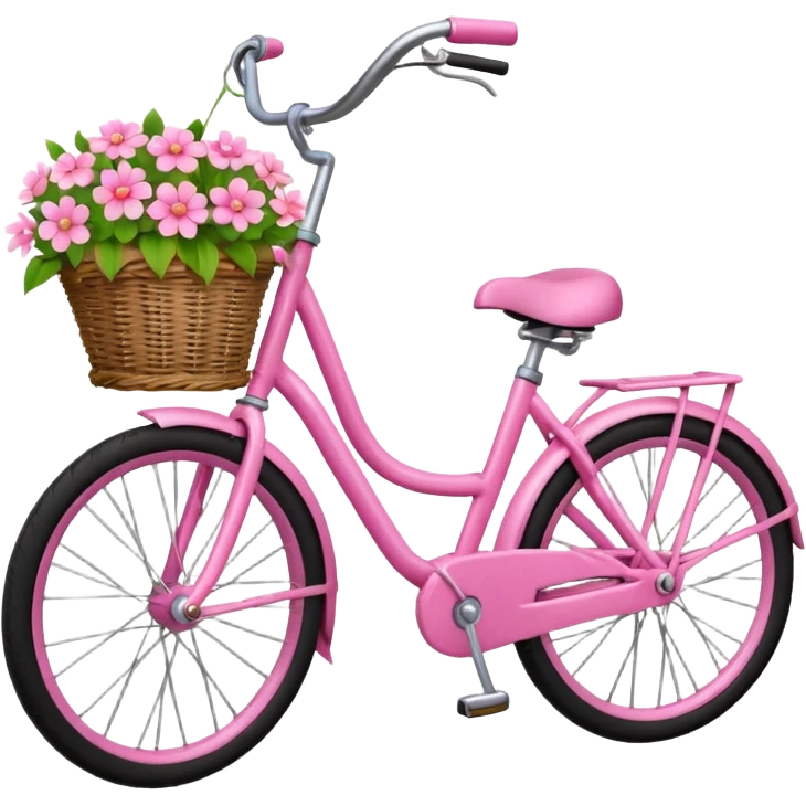 Pink bycicle with flowers  emoji