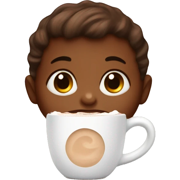 Baby with hot chocolate  emoji