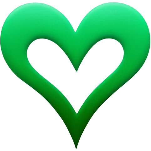 Green ombré heart  emoji