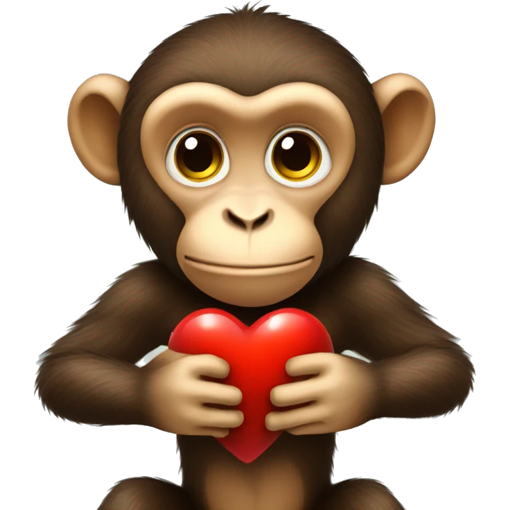 Monkey holding heart emoji