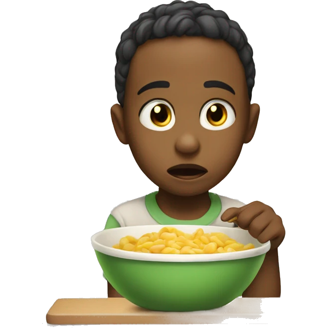 the child doesn't want to eat emoji