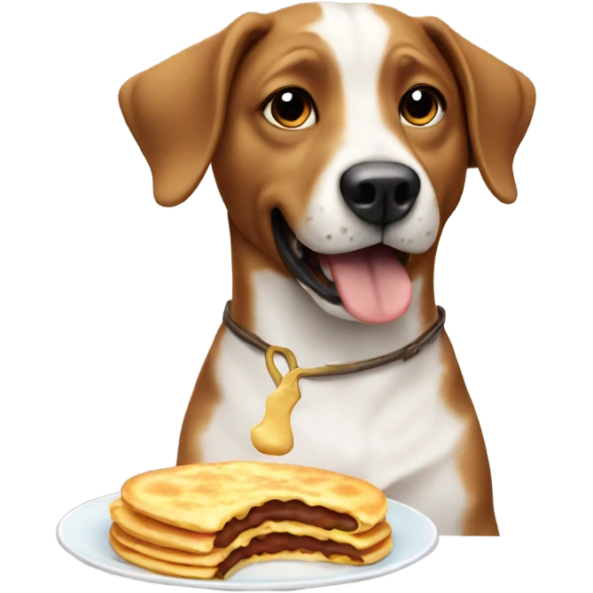 Dog eating pancakes emoji