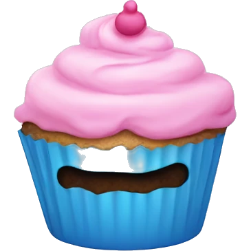 cupcake with pink-blue frosting  emoji