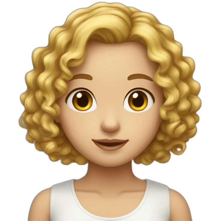 girl with long curly hair under a bob and fair skin под каре и светлой кожей emoji