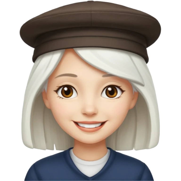 very white haired hatted girl emoji