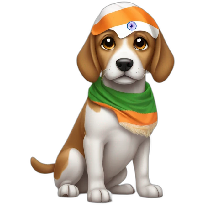 Dog with Indian flag emoji