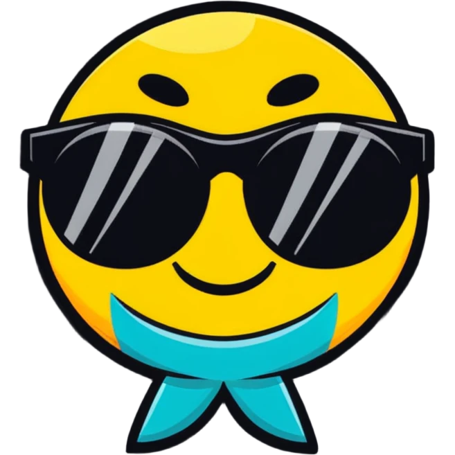 smiling face with star-shaped sunglasses, funky and bold like Bootsy Collins emoji