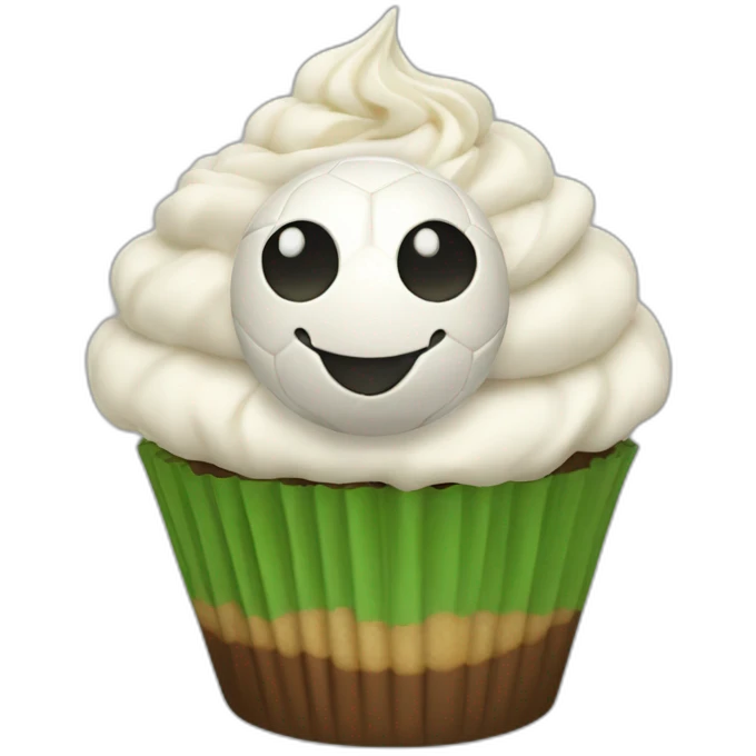 Happy soccer cupcake  emoji