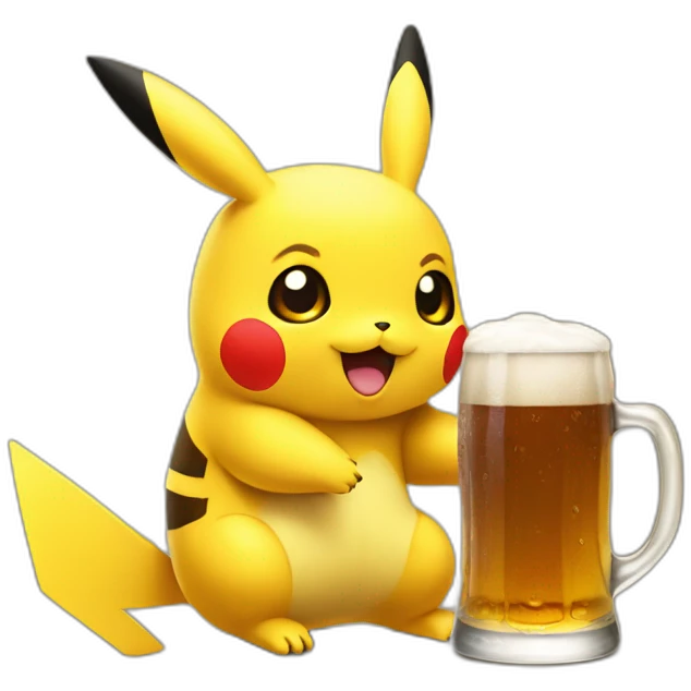 pikachu dring beer emoji