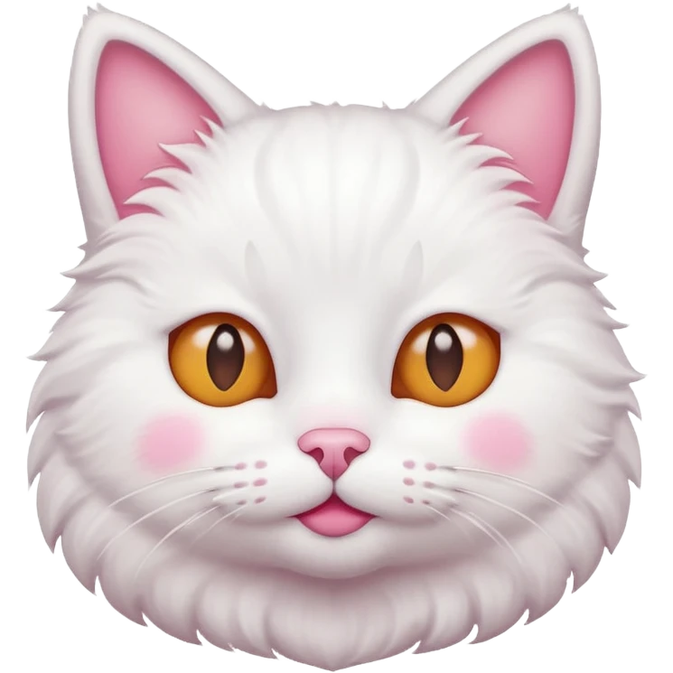 white cat that has pink cheeks emoji