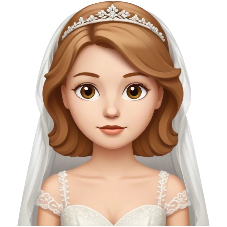 White girl with light brown hair in wedding dress emoji