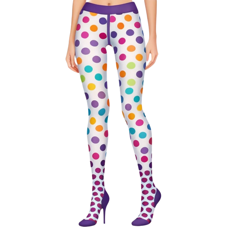 Colorful patterned tights with polka dots emoji
