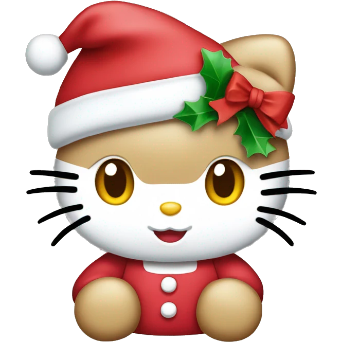Hello kitty with a Christmas hat  emoji