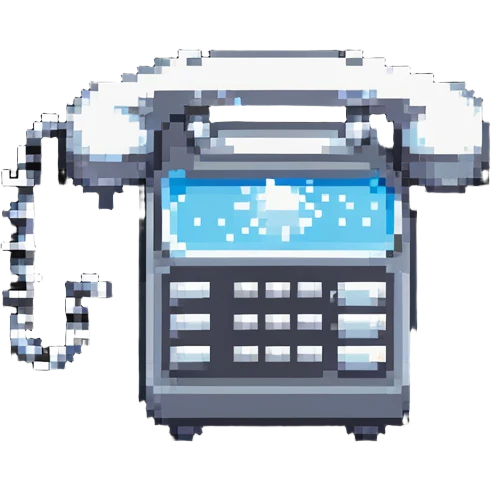 Telephone with ice crystals, cold call concept emoji