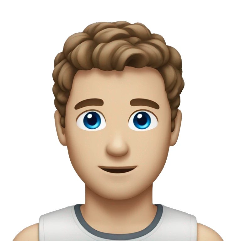 Man with brown hair and blue eyes emoji
